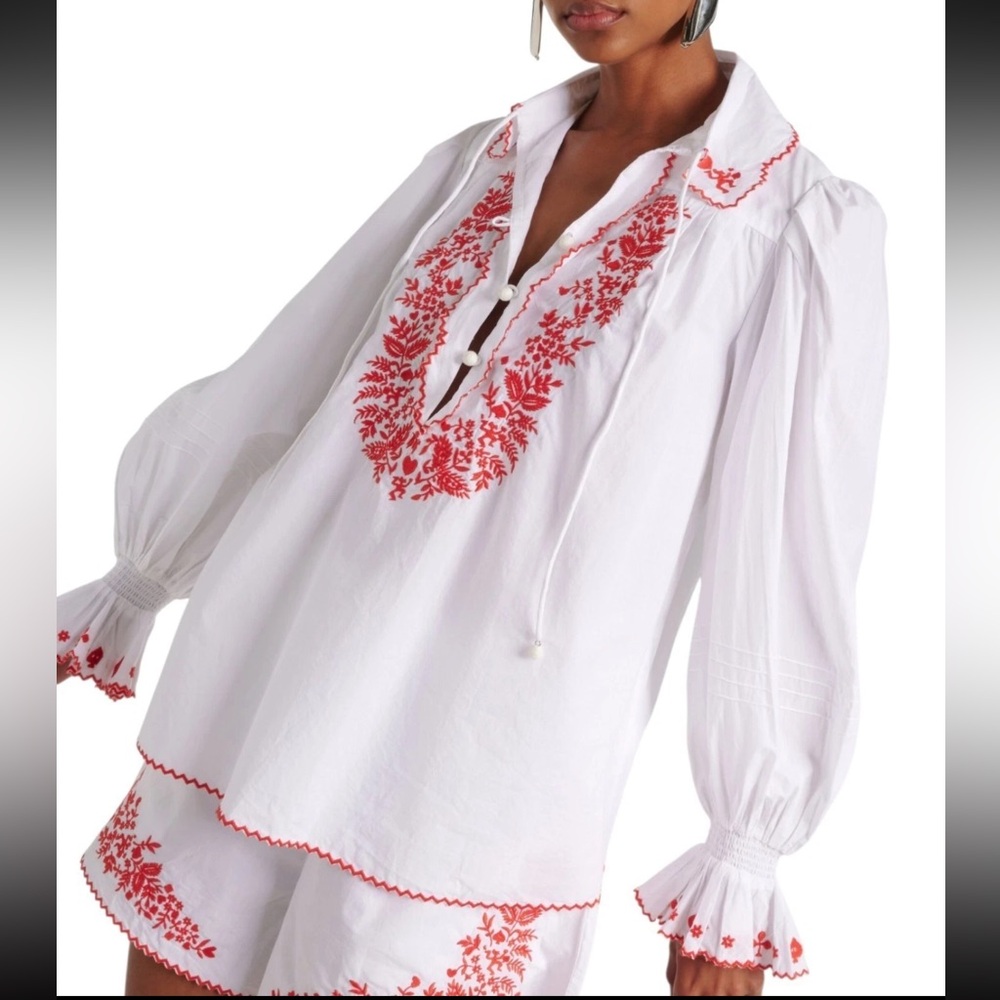 Alemais hearts embroidered shirt, size US 6